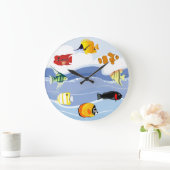 Underwater Tropical Fish Art Wall Clock ラージ壁時計 (ホーム)