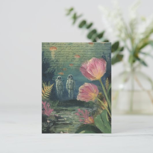 Underwater Tulip Explorers Collage ポストカード (スタンド正面)