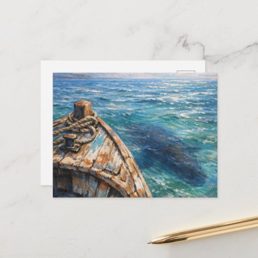 Underwater Visitor - Pastel Painting Style Art ポストカード (正面/裏面インサイチュ)