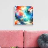 underwater watercolor キャンバスプリント (インサイチュ (リビング))