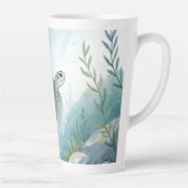 Underwater world with turtle カフェラテマグ (右)