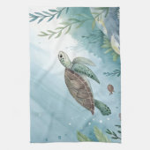 Underwater world with turtle キッチンタオル (縦)