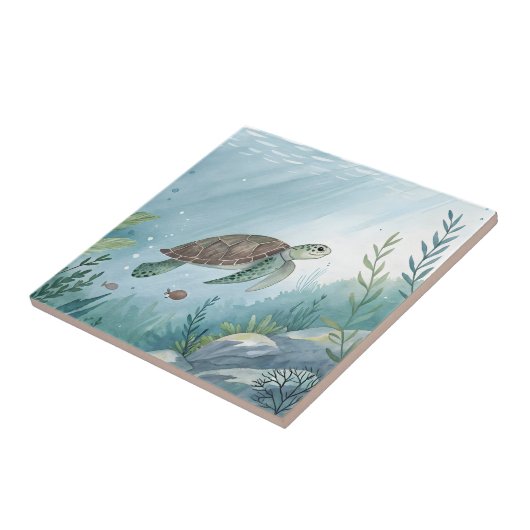 Underwater world with turtle タイル (側面)