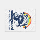 Undiagnosed But Everyone's Pretty Sure Funny Racco フリースブランケット (正面(横))