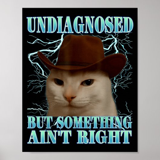 Undiagnosed But Soing Ain't Right Funny Silly Cat  ポスター (正面)
