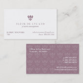 Uneの（紋章の）フラ・ダ・リ 名刺 (正面/裏面)