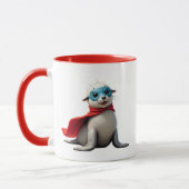Une adorable loutre super-héros. マグカップ (左)