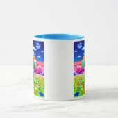 Une autruche dans un paysage imaginaire. マグカップ (中央)