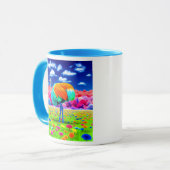 Une autruche dans un paysage imaginaire. マグカップ (正面左)