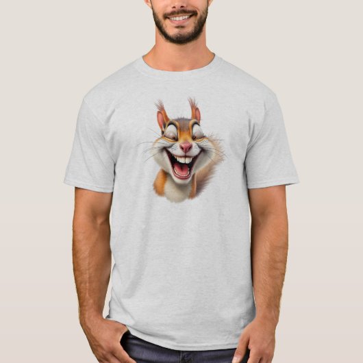 Une caricature d'écureuil mort de rire. tシャツ (正面)