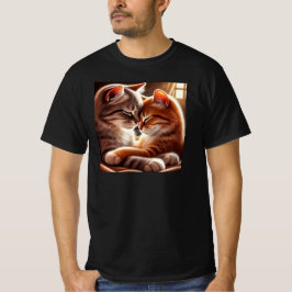 Une chatte et son chaton, une scène de tendresse. tシャツ