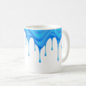 Une crème bleue coule le long d'un mug. コーヒーマグカップ (正面右)