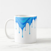 Une crème bleue coule le long d'un mug. コーヒーマグカップ (左)