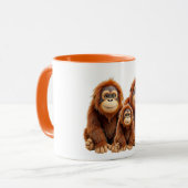 Une famille d'orang-outan trop mignons. マグカップ (正面左)