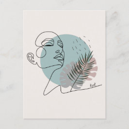 Une femme sexy.Art minimaliste aux couleurs douces ポストカード