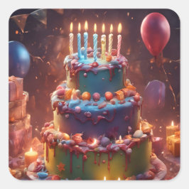 Une fête d'anniversaire réussie スクエアシール