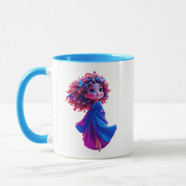 Une fillette flotte tranquillement dans les airs. マグカップ