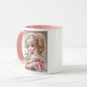 Une fillette pétillante et son adorable chiot. マグカップ (正面左)