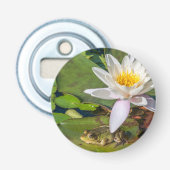 Une grenouille sous une fleur de nénuphar 栓抜き (正面)