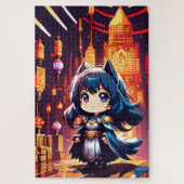 Une héroïne chibi dans l'univers du pixel ジグソーパズル (縦)