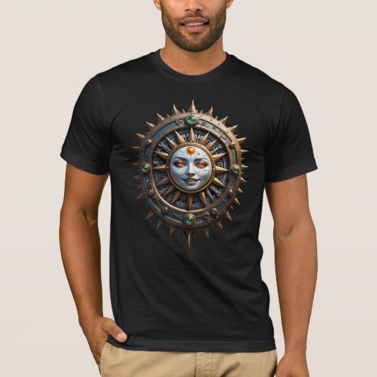 Une horloge solaire steampunk stylée futuriste. tシャツ (正面)
