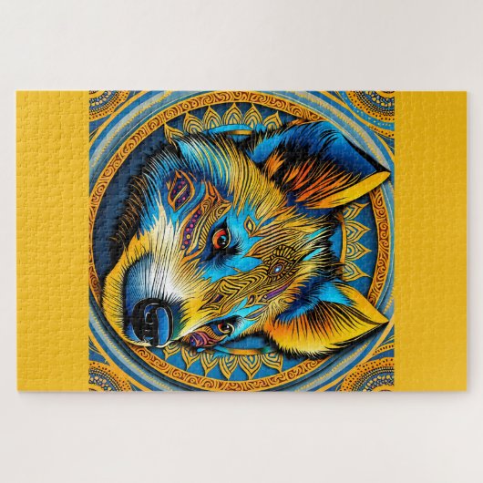 Une hyène colorée ジグソーパズル (横)