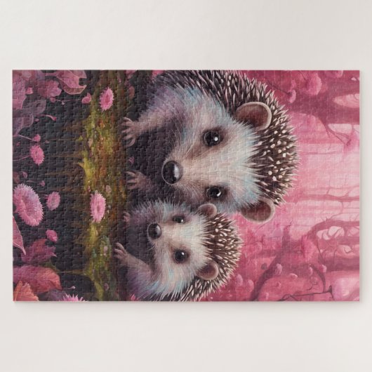 Une maman hérisson et son petit ジグソーパズル (横)