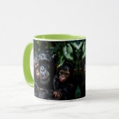 Une maman singe aime sa famille. マグカップ (正面左)