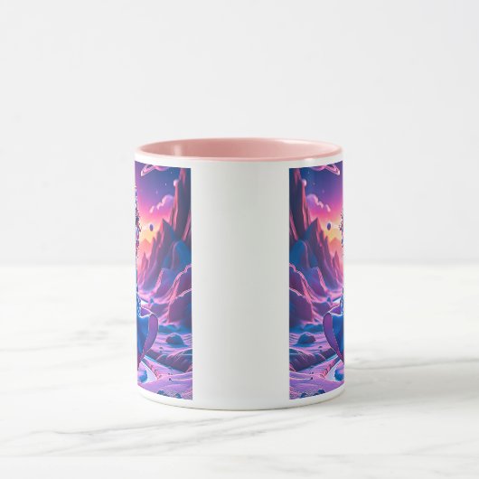 Une petite fille flotte dans l'espace. マグカップ (中央)