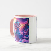 Une petite fille flotte dans l'espace. マグカップ (正面左)