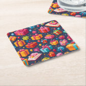 Une pluie de cadeaux スクエアペーパーコースター (アングル)