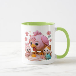 Une poule casse son oeuf マグカップ