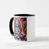 Une poupée maléfique et son lapin en peluche. マグカップ (正面左)