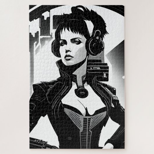 Une rétro en cyberpunk en musique ジグソーパズル (縦)