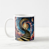 Une silhouette sur un escalier sans fin.  コーヒーマグカップ (左)