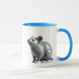 Une souris en 3D hume des odeurs de nourritures. マグカップ