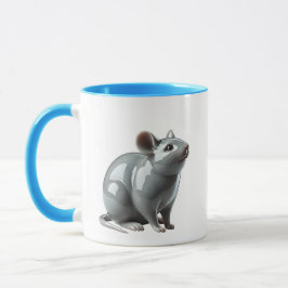 Une souris en 3D hume des odeurs de nourritures. マグカップ