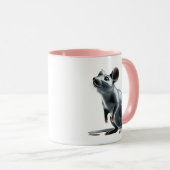 Une souris mignonne en porcelaine avec reflets. マグカップ (正面右)