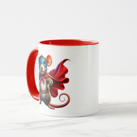 Une souris super-héros intrépide. マグカップ (正面左)