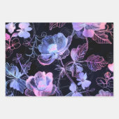 Une texture de fleurs en broderie de néon ラッピングペーパーシート (正面)