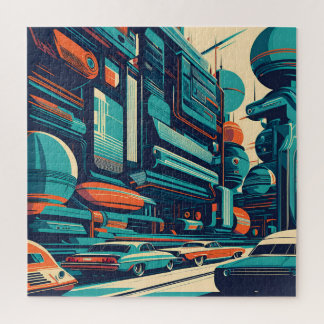 Une ville rétro-futuriste ジグソーパズル
