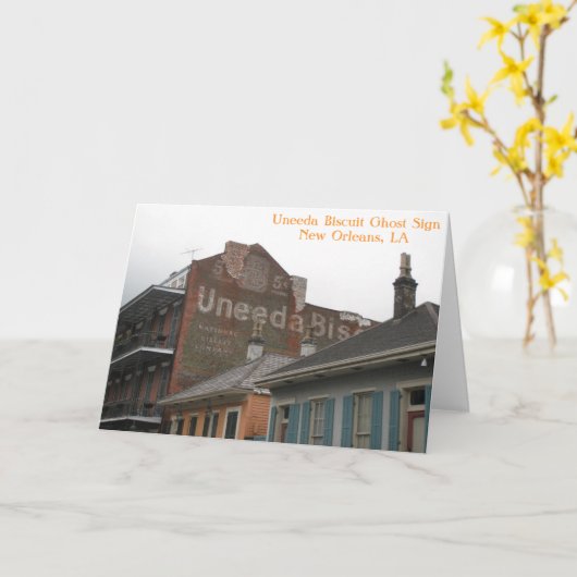 Uneedaのビスケットの幽霊の印の挨拶状 カード (黄色い花)