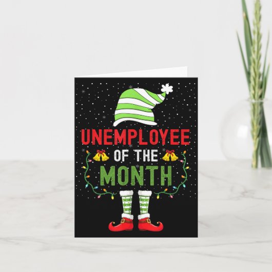 Unemployee Of The Month Funny Unemployed Christmas カード (正面)