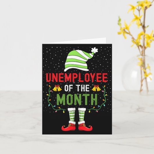 Unemployee Of The Month Funny Unemployed Christmas カード (黄色い花)