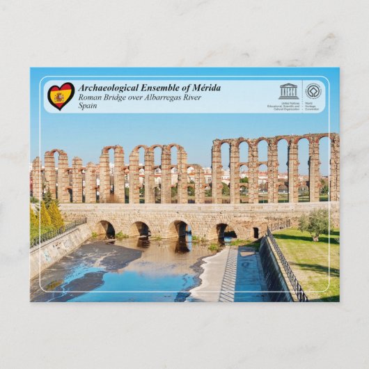 UNESCO世界遺産 アルバレガス川のローマ橋 ポストカード (正面)