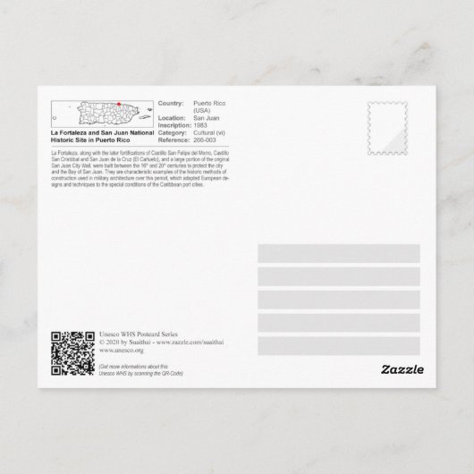 UNESCO世界遺産 - パルマスのバスティオン ポストカード (裏面)