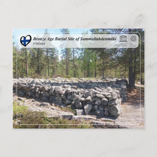 UNESCO – サンマラヒンデンマクのブロンズ時代の埋葬地 ポストカード (正面)