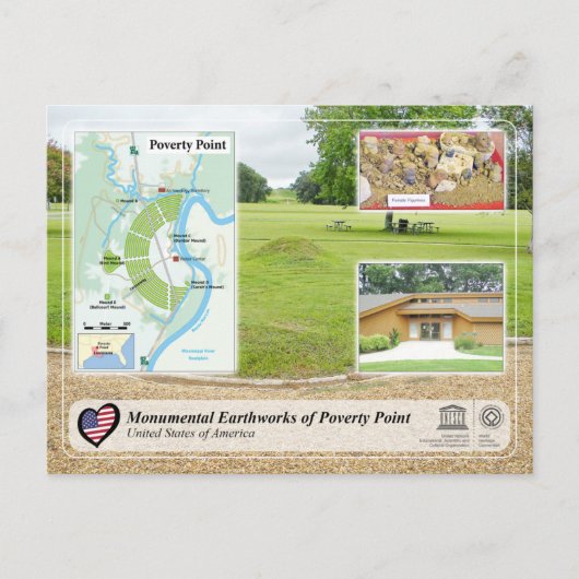 UNESCO – 貧困ポイントの記念碑的な土塁 ポストカード (正面)