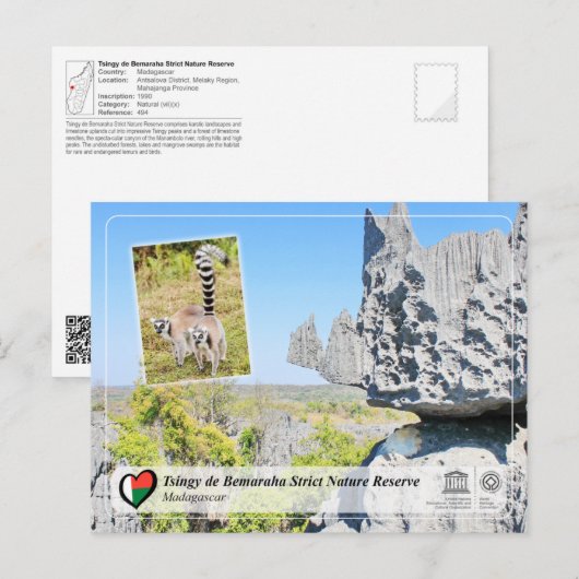 UNESCO - Tsingy de Bemaraha Strict Nature Reserve ポストカード (正面/裏面)