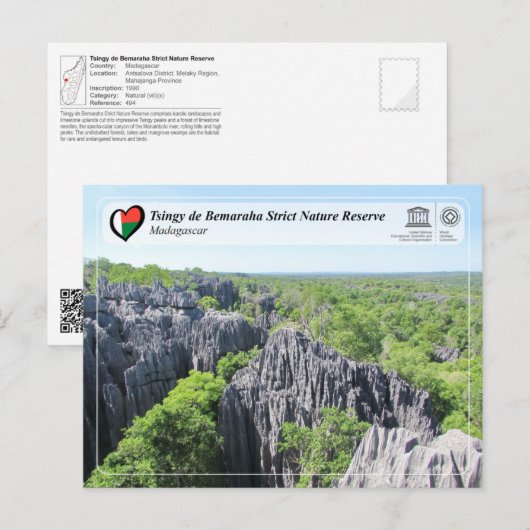 UNESCO - Tsingy de Bemaraha Strict Nature Reserve ポストカード (正面/裏面)